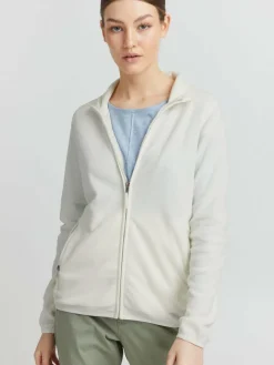 OXMO Sweatshirts & Sweatjacken*Damen Fleecejacke - OXRikka weiß uni
