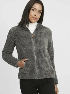 OXMO Sweatshirts & Sweatjacken*Damen Fleecejacke - OXTelsa grau uni
