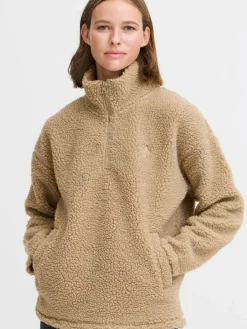 OXMO Sweatshirts & Sweatjacken*Damen Fleecejacke - OXTOLIRONE beige uni