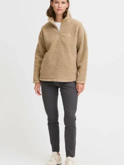 OXMO Sweatshirts & Sweatjacken*Damen Fleecejacke - OXTOLIRONE beige uni