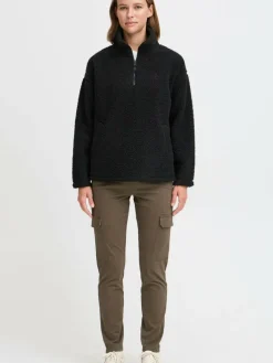 OXMO Sweatshirts & Sweatjacken*Damen Fleecejacke - OXTOLIRONE schwarz uni