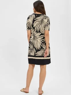 s.Oliver BLACK LABEL Kleider*Damen Freizeitkleid schwarz sand gemustert