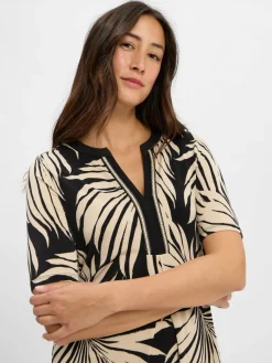 s.Oliver BLACK LABEL Kleider*Damen Freizeitkleid schwarz sand gemustert