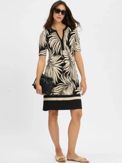 s.Oliver BLACK LABEL Kleider*Damen Freizeitkleid schwarz sand gemustert