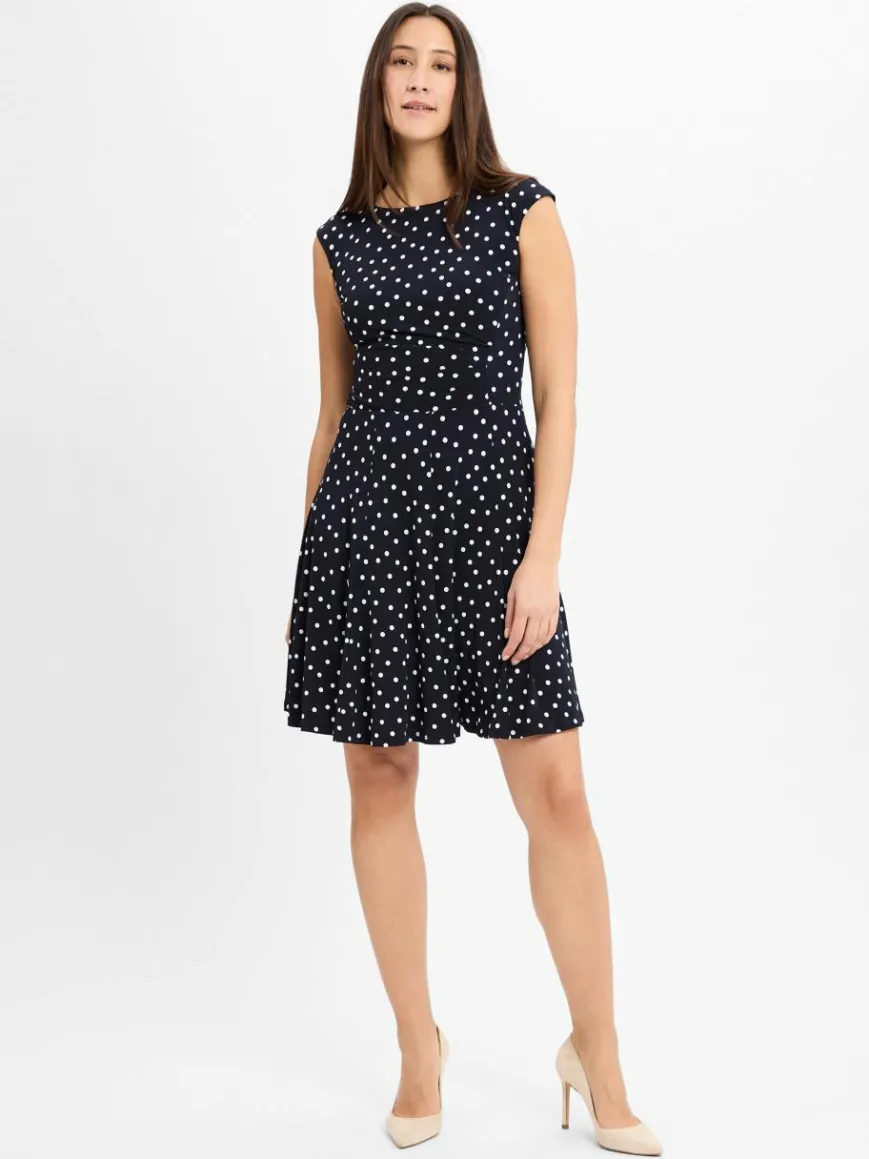 Ambiance Kleider*Damen Freizeitkleid marine gepunktet