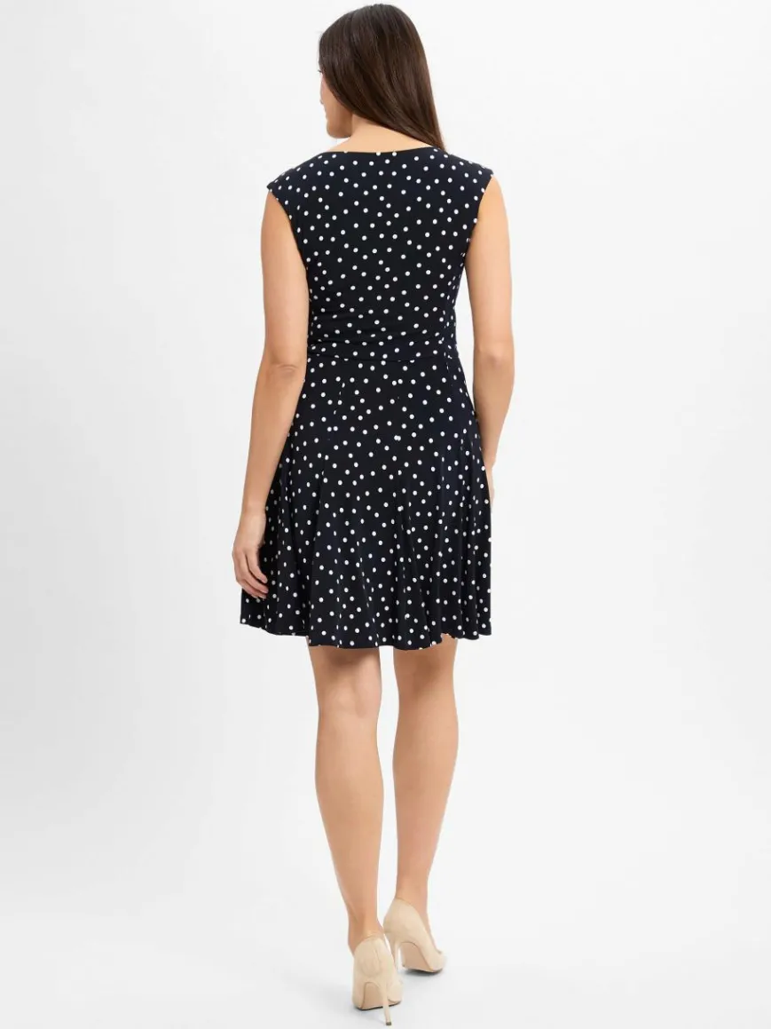 Ambiance Kleider*Damen Freizeitkleid marine gepunktet