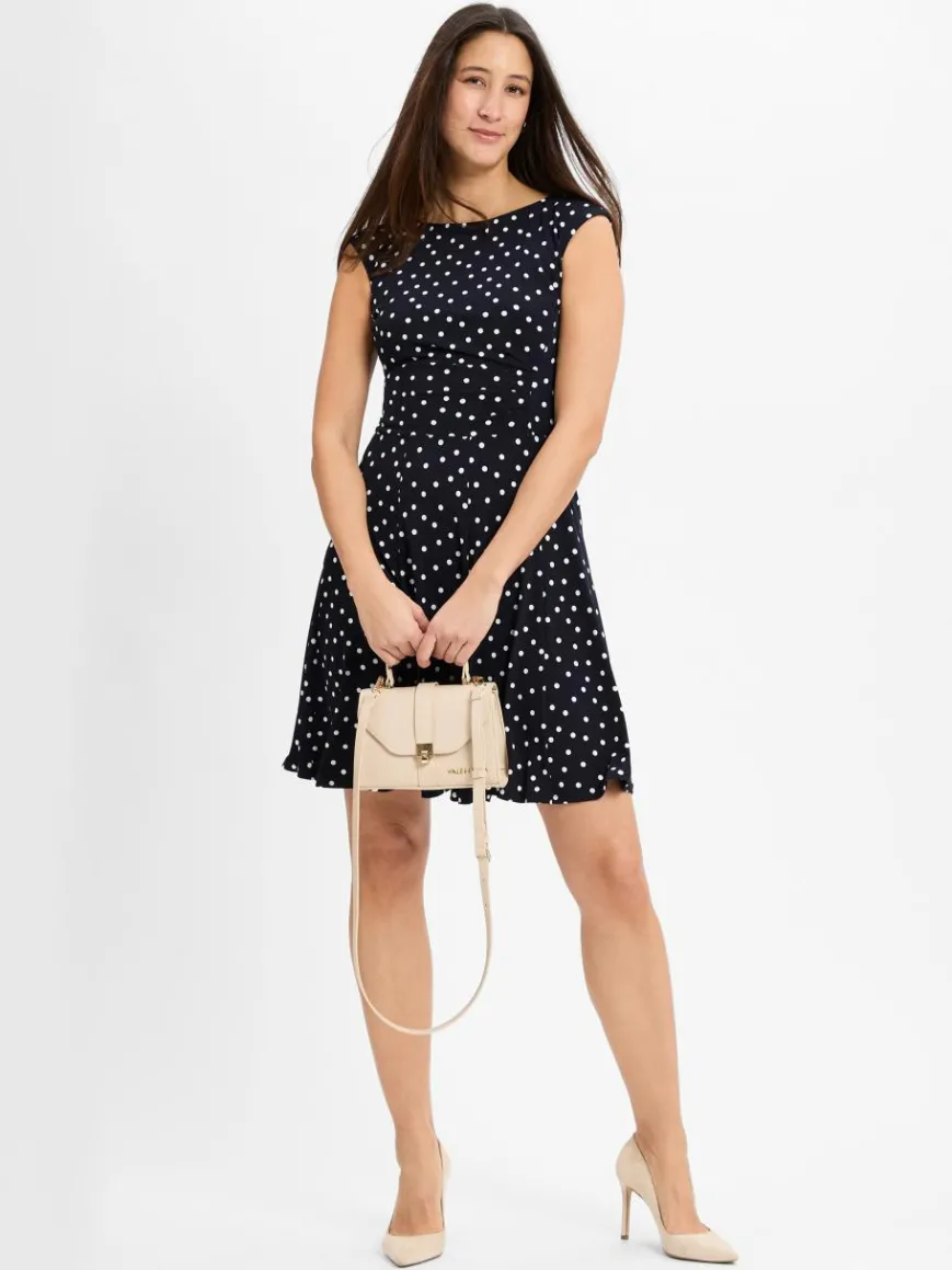 Ambiance Kleider*Damen Freizeitkleid marine gepunktet