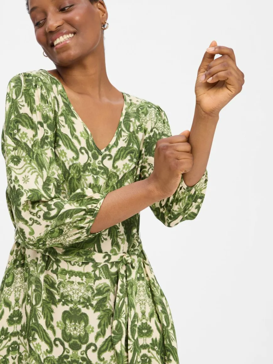 Marie Lund Kleider*Damen Freizeitkleid erbse ecru gemustert