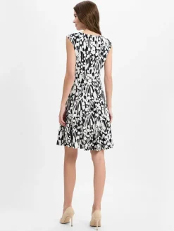 Ambiance Kleider*Damen Freizeitkleid schwarz weiß gemustert