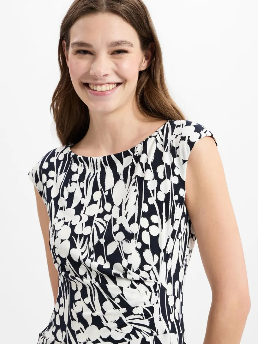 Ambiance Kleider*Damen Freizeitkleid schwarz weiß gemustert