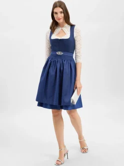 Krüger Dirndl Kleider*Damen Freizeitkleid indigo uni