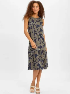 Opus Kleider*Damen Freizeitkleid - Wicy wildflower schilf marine gemustert