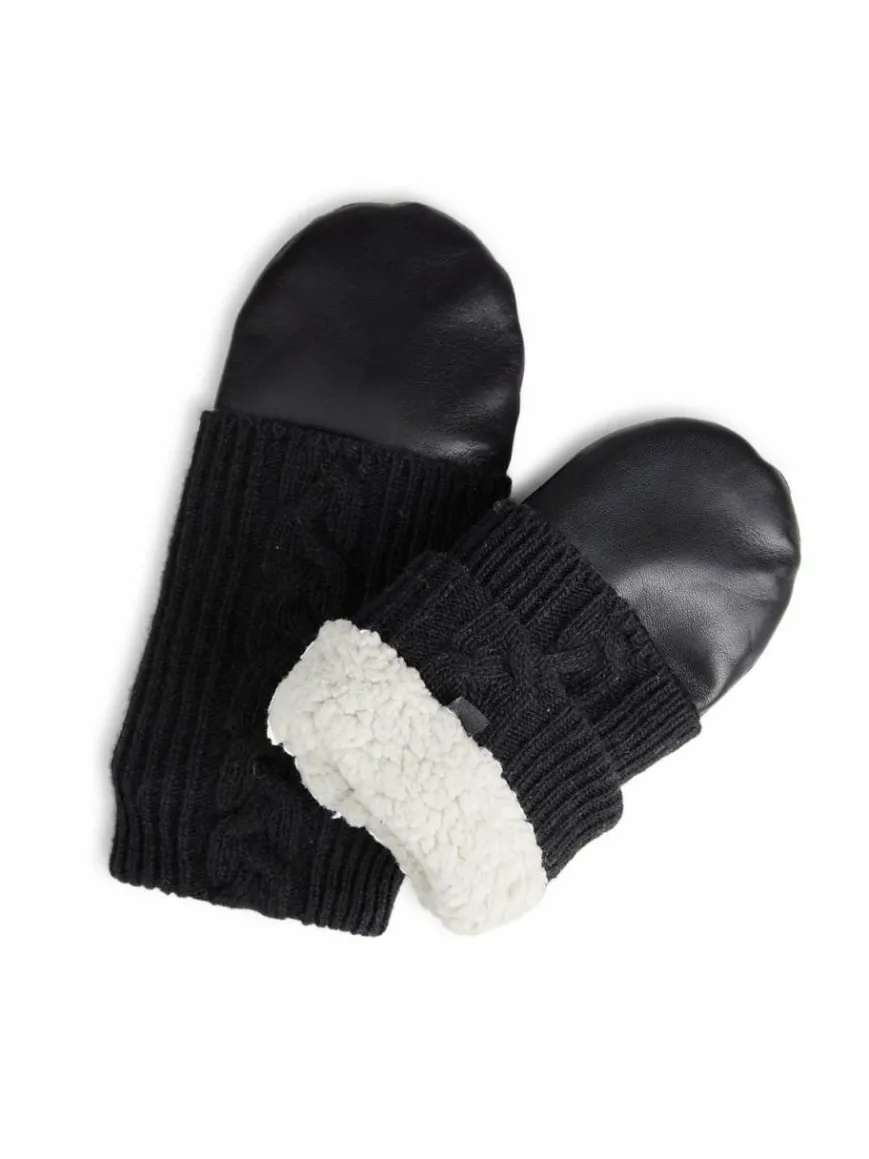 Markberg Handschuhe*Damen Fäustlinge schwarz uni