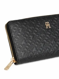 Tommy Hilfiger Taschen & Rucksäcke*Damen Geldbörse schwarz strukturiert