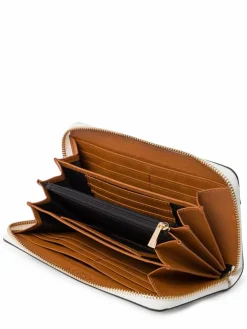 L.Credi Taschen & Rucksäcke*Damen Geldbörse - Filiberta weiß cognac gemustert