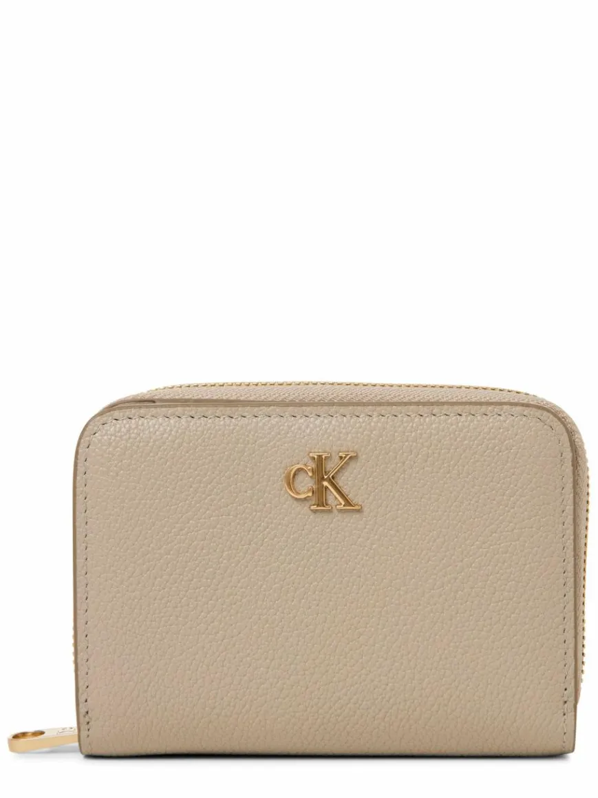 Calvin Klein Taschen & Rucksäcke*Damen Geldbörse aus Leder kitt uni