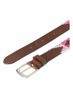 Polo Sylt Gürtel*Damen Gürtel braun pink gemustert