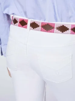 Polo Sylt Gürtel*Damen Gürtel braun pink gemustert