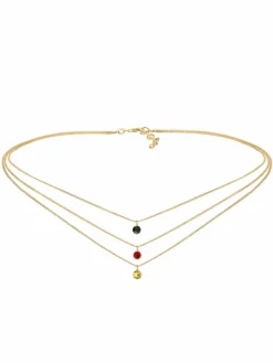 Elli Schmuck*Damen Halskette rot uni