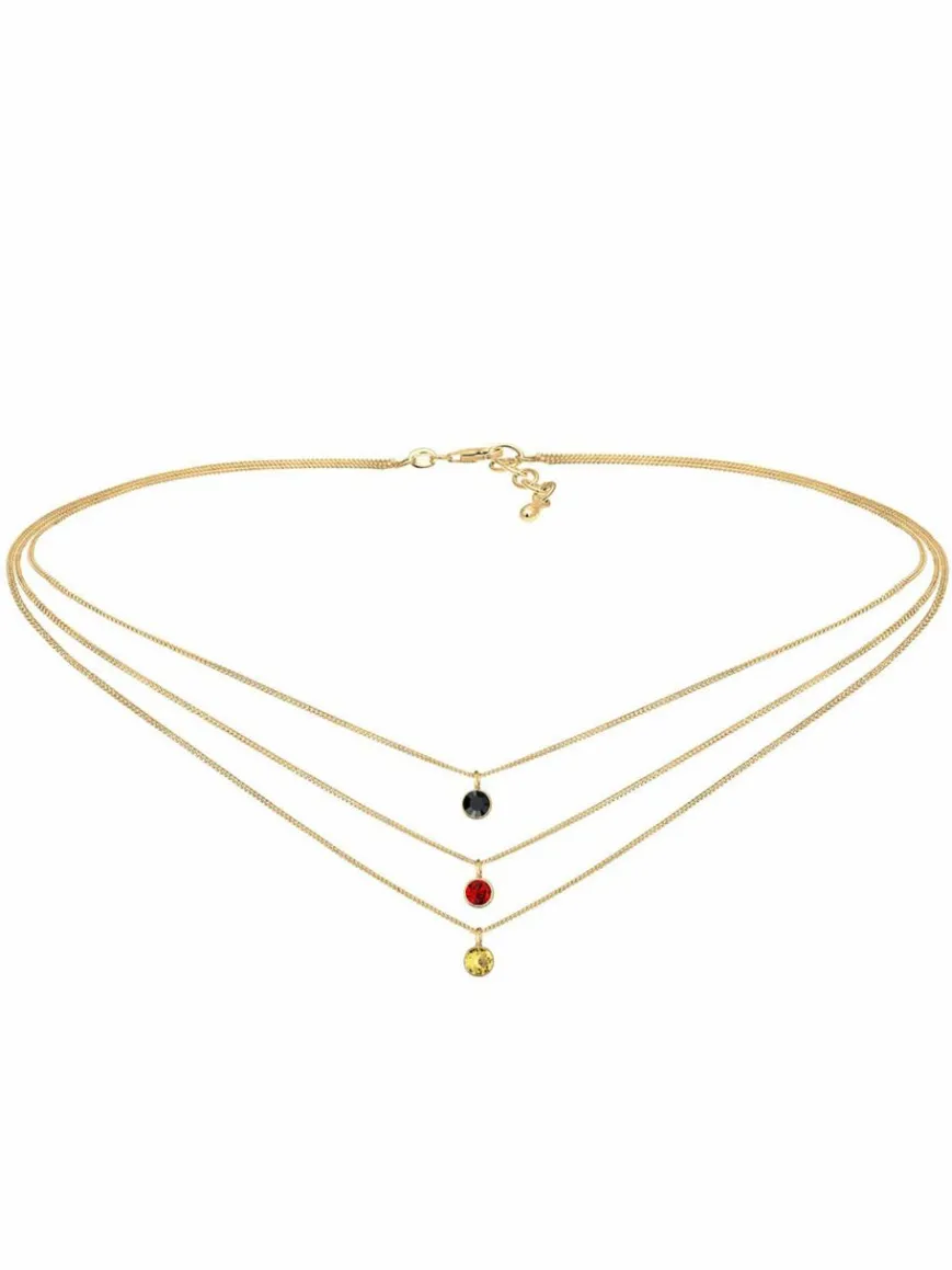 Elli Schmuck*Damen Halskette rot uni