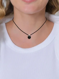 Nenalina Schmuck*Damen Halskette schwarz uni