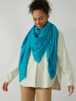 Codello Schals & Tücher*Damen Halstuch 60COTTON 40MODAL 140X140CM türkis uni