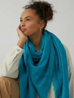 Codello Schals & Tücher*Damen Halstuch 60COTTON 40MODAL 140X140CM türkis uni