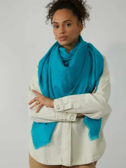 Codello Schals & Tücher*Damen Halstuch 60COTTON 40MODAL 140X140CM türkis uni