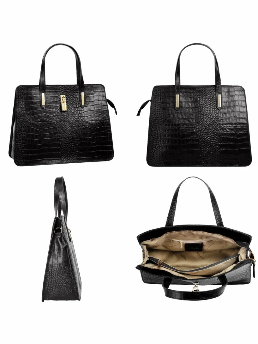 Cluty Taschen & Rucksäcke*Damen Handtasche schwarz uni