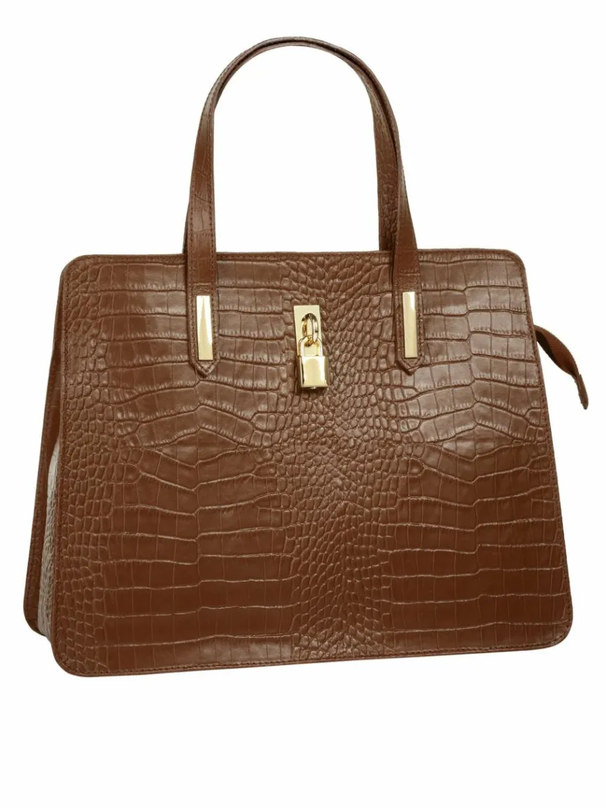 Cluty Taschen & Rucksäcke*Damen Handtasche cognac uni