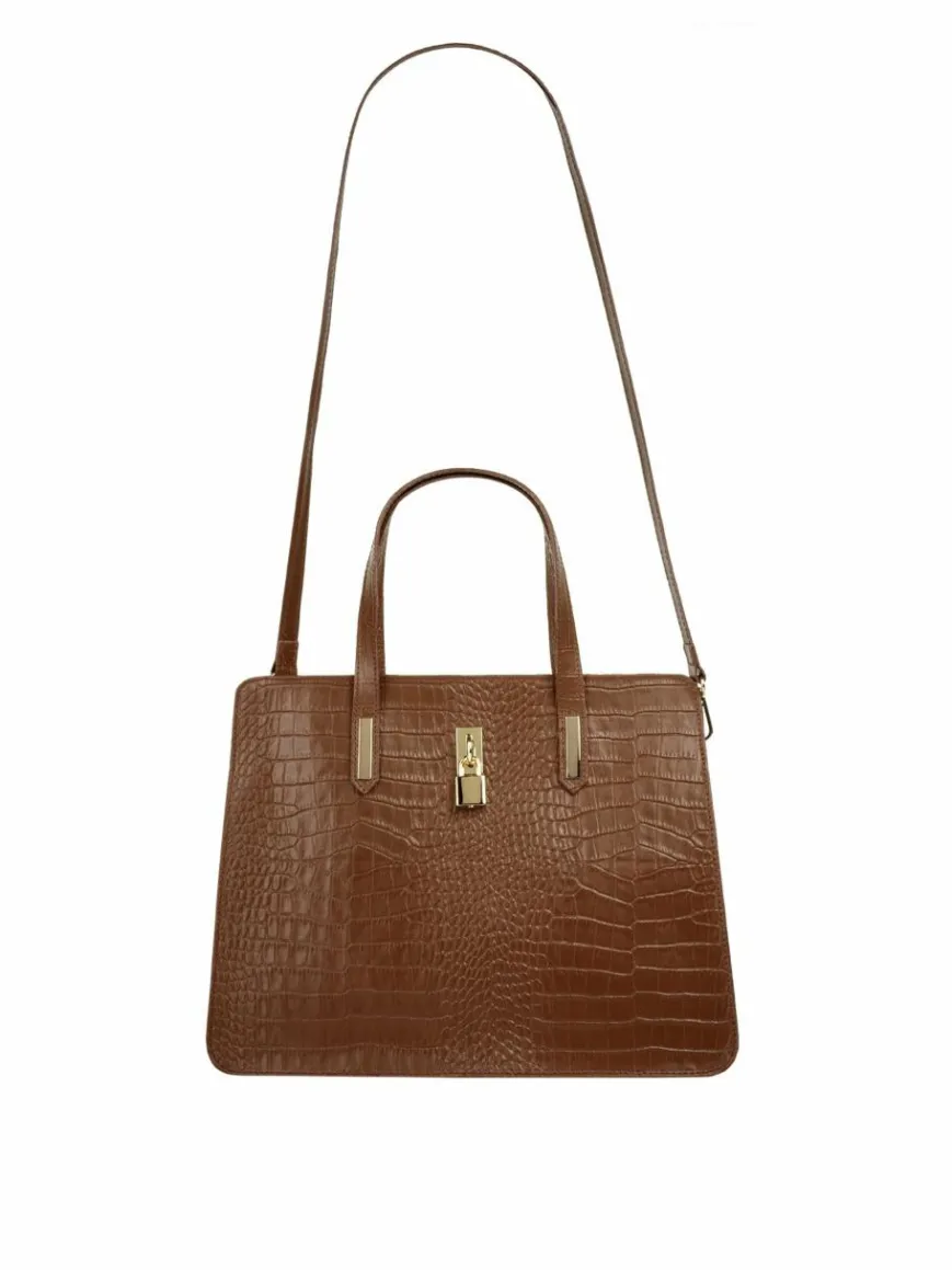 Cluty Taschen & Rucksäcke*Damen Handtasche cognac uni
