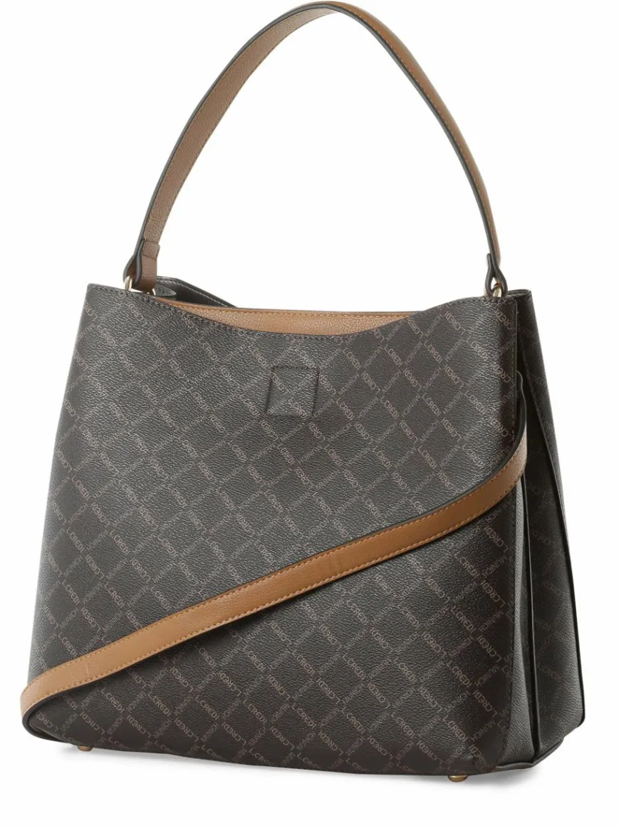 L.Credi Taschen & Rucksäcke*Damen Handtasche - Filiberta schoko cognac gemustert