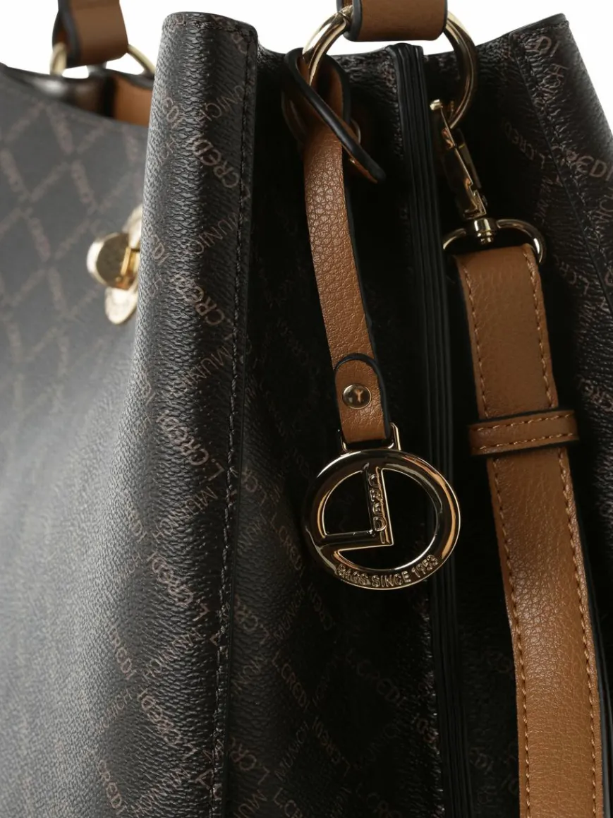 L.Credi Taschen & Rucksäcke*Damen Handtasche - Filiberta schoko cognac gemustert