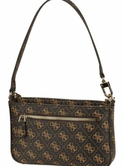 GUESS Taschen & Rucksäcke*Damen Handtasche - Noelle II Mini Top Zip SHB 72720 Logo braun uni