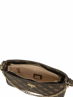 GUESS Taschen & Rucksäcke*Damen Handtasche - Noelle II Mini Top Zip SHB 72720 Logo braun uni