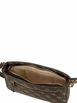 GUESS Taschen & Rucksäcke*Damen Handtasche - Noelle II Mini Top Zip SHB 72720 Logo braun uni