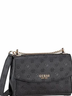 GUESS Taschen & Rucksäcke*Damen Handtasche - Phoebe Conv XBody Flap 65210 Logo schwarz uni