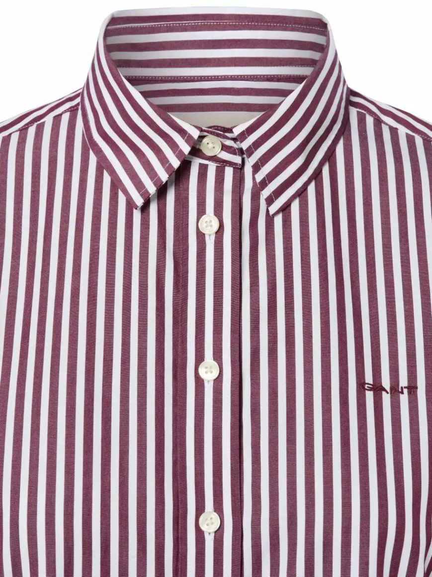 Gant Blusen*Damen Hemdbluse aubergine weiß gestreift