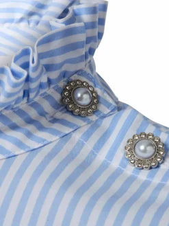 Rich & Royal Blusen*Damen Hemdbluse hellblau weiß gestreift