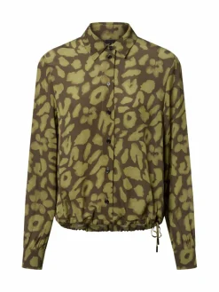 Marc Cain Sports Blusen*Damen Hemdbluse oliv erbse gemustert