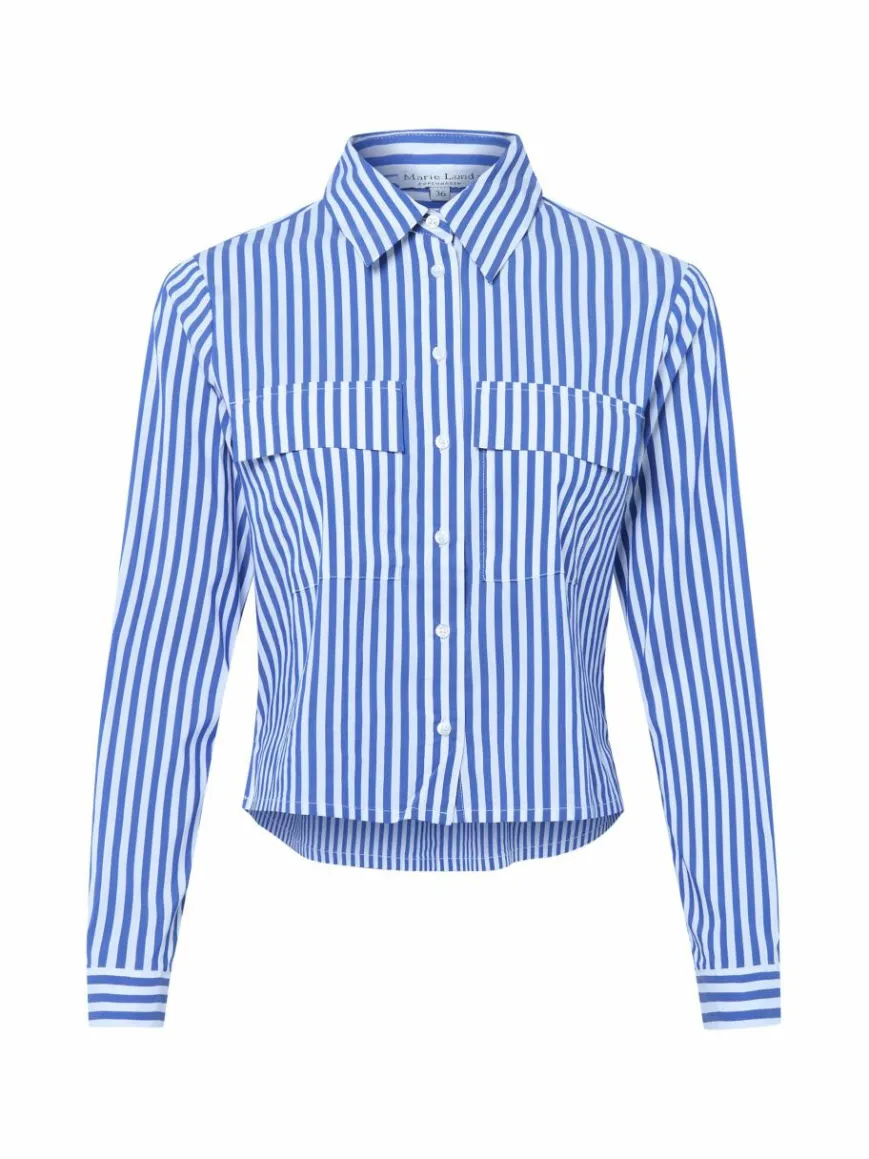 Marie Lund Blusen*Damen Hemdbluse royal weiß gestreift