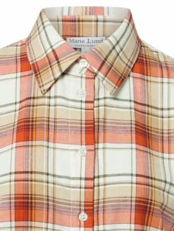 Marie Lund Collection Blusen*Damen Hemdbluse ecru orange kariert