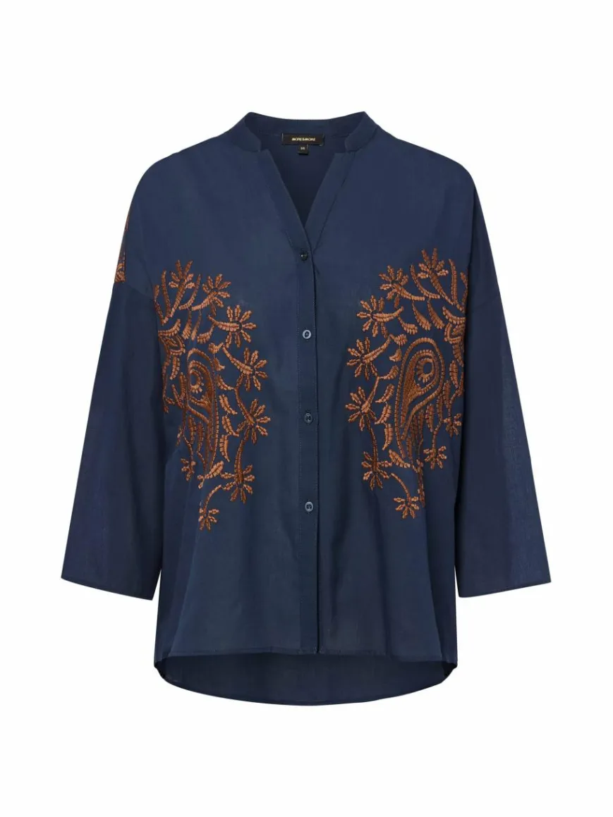 More & More Blusen*Damen Hemdbluse marine uni