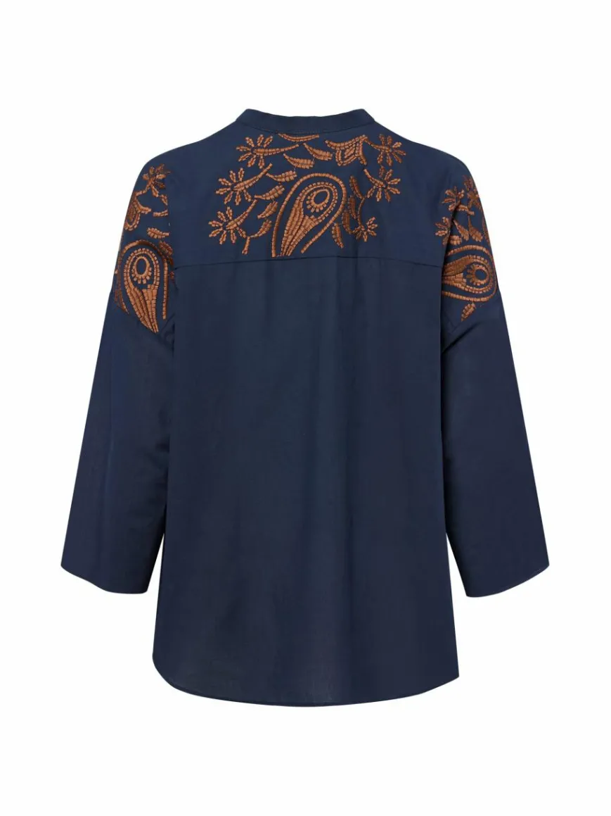 More & More Blusen*Damen Hemdbluse marine uni