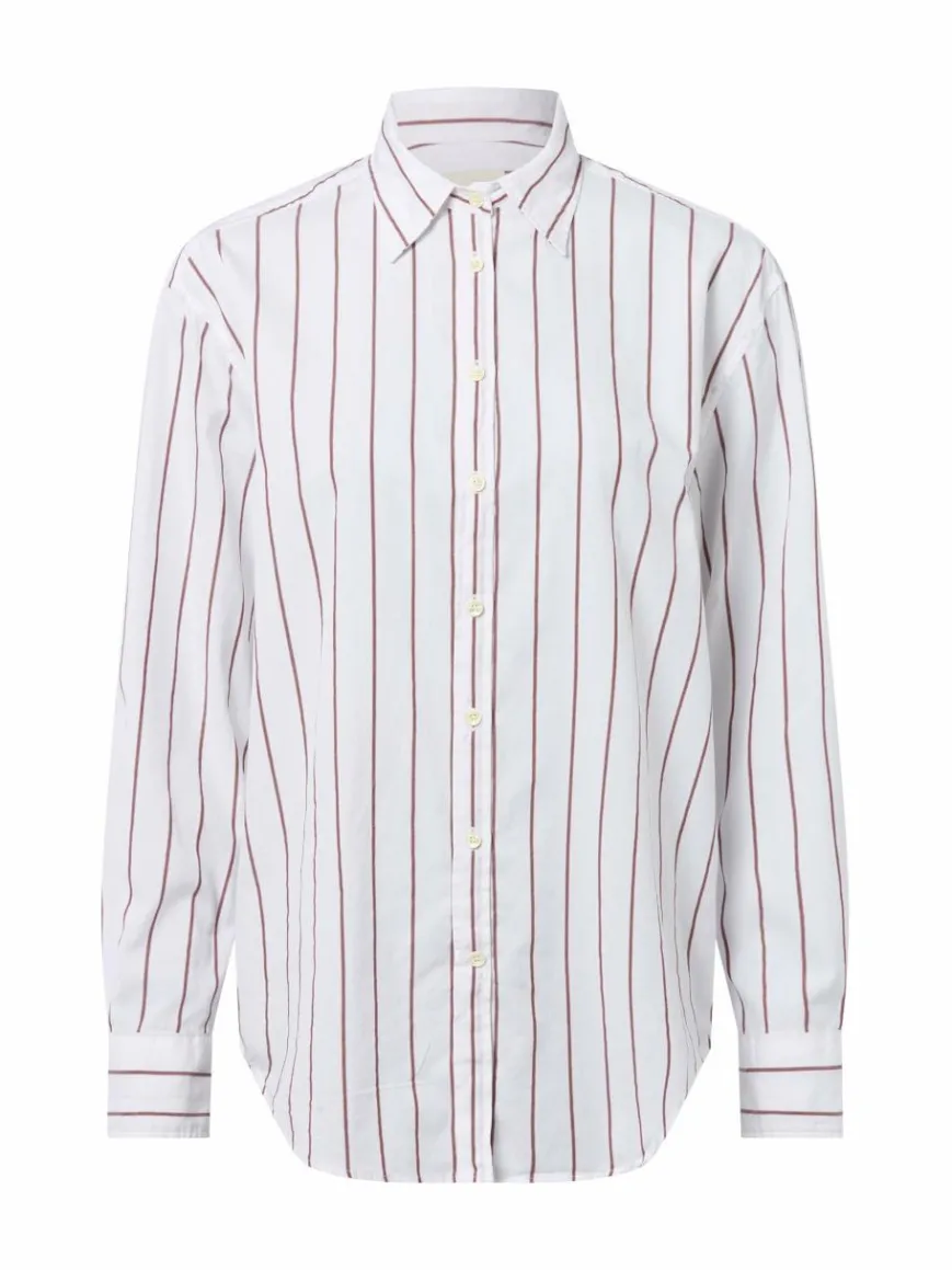 Gant Blusen*Damen Hemdbluse weiß braun gestreift