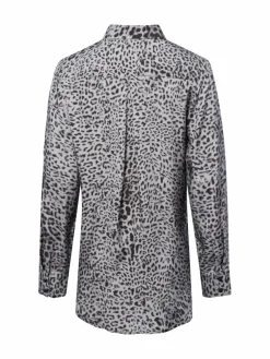 comma Blusen*Damen Hemdbluse grau gemustert