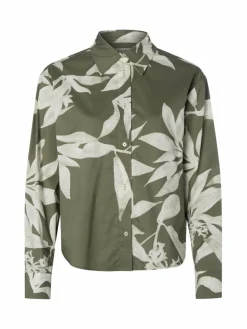 Marc O'Polo Blusen*Damen Hemdbluse oliv bedruckt