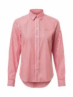 Gant Blusen*Damen Hemdbluse orange weiß gestreift
