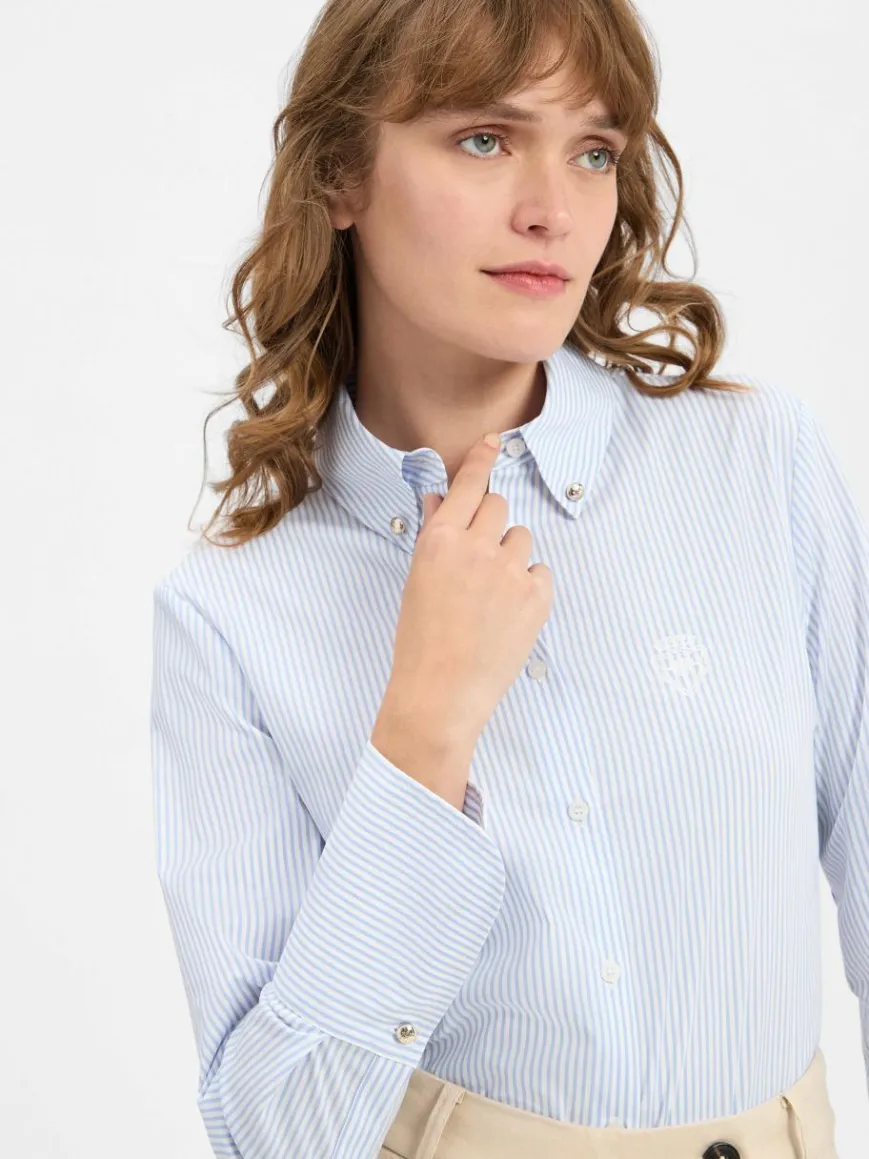 JOOP! Blusen*Damen Hemdbluse hellblau weiß gestreift