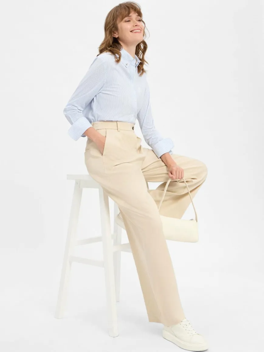 JOOP! Blusen*Damen Hemdbluse hellblau weiß gestreift